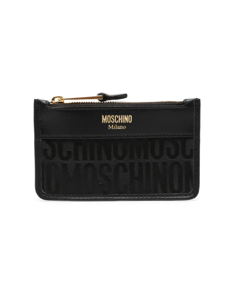 Moschino Jacquard-Portemonnaie mit Monogramm - Schwarz Schwarz