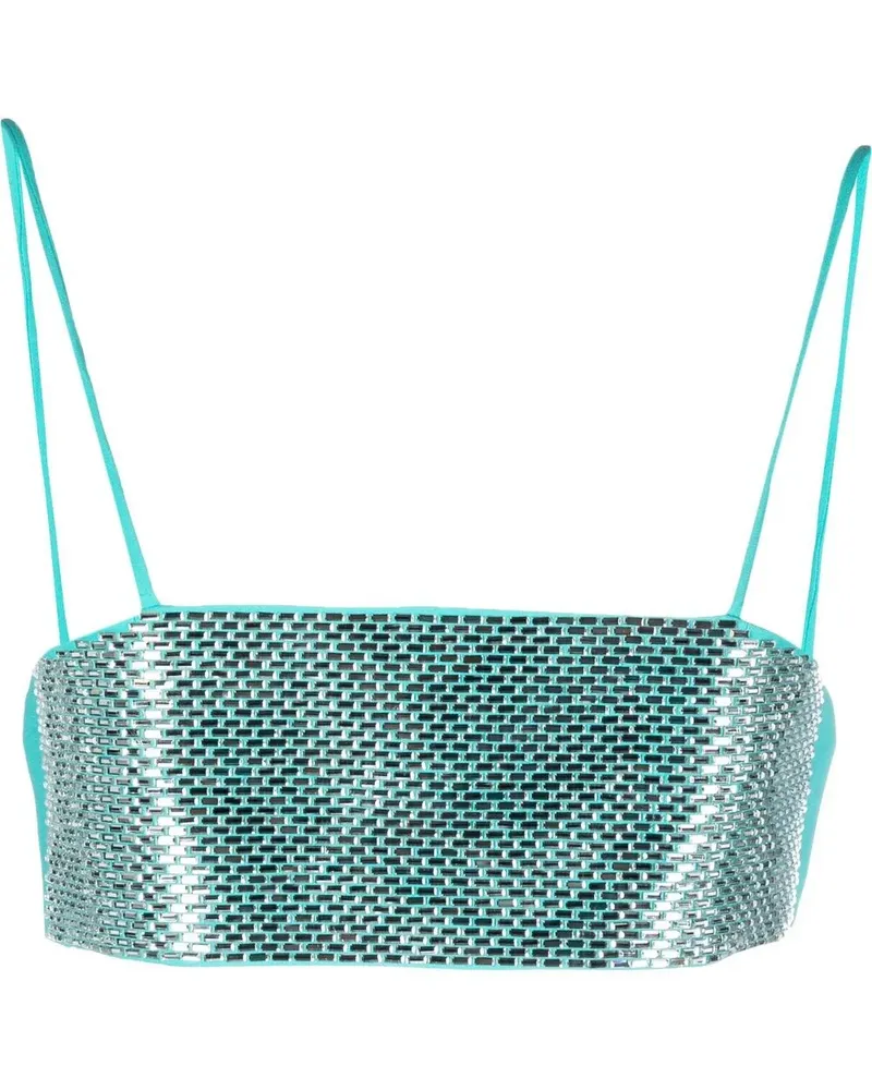 Giuseppe di Morabito Cropped-Top mit Kristallen - Blau Blau