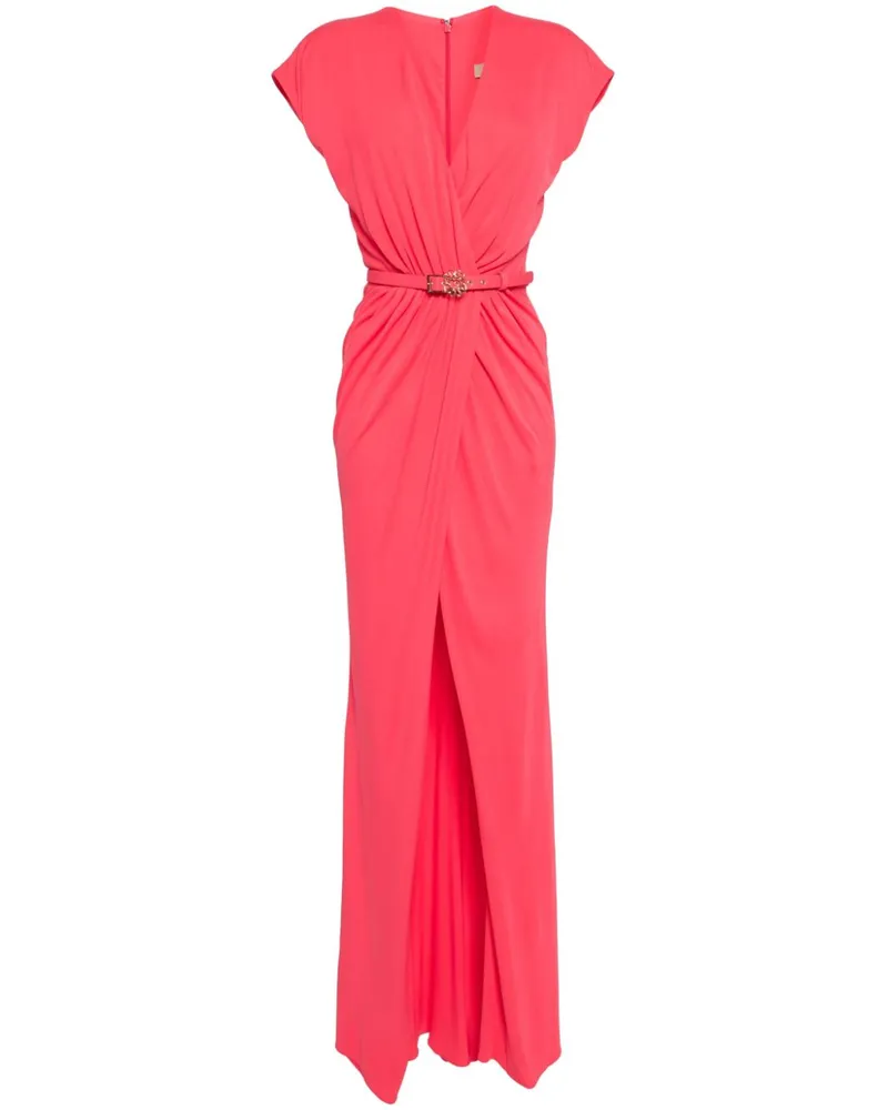 Elie Saab Drapiertes Midikleid - Rosa Rosa