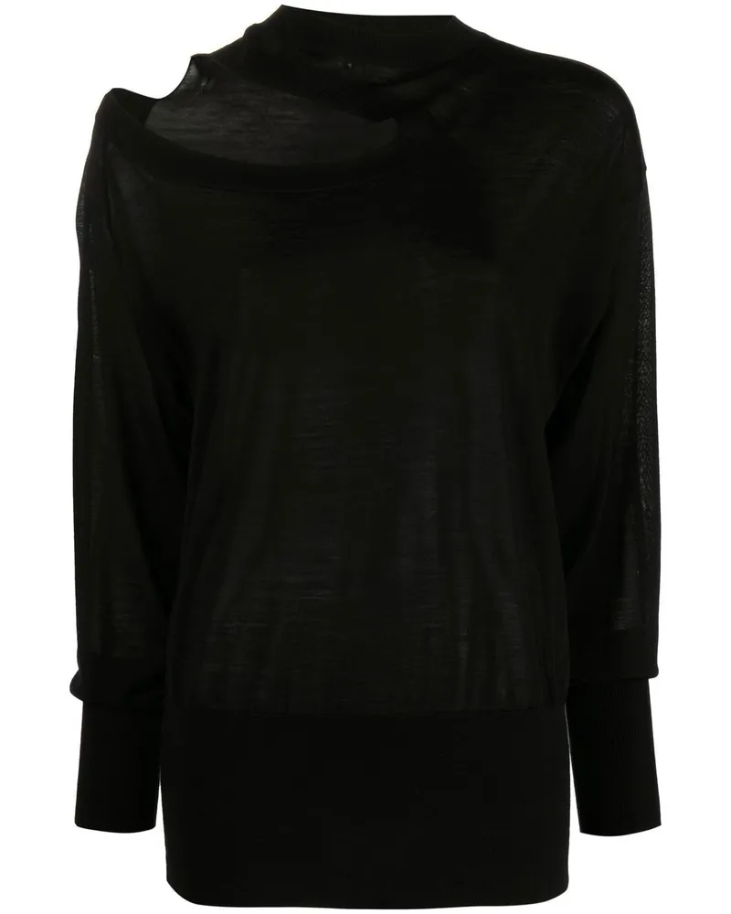 Stella McCartney Gestricktes Oberteil mit Cut-Out - Schwarz Schwarz
