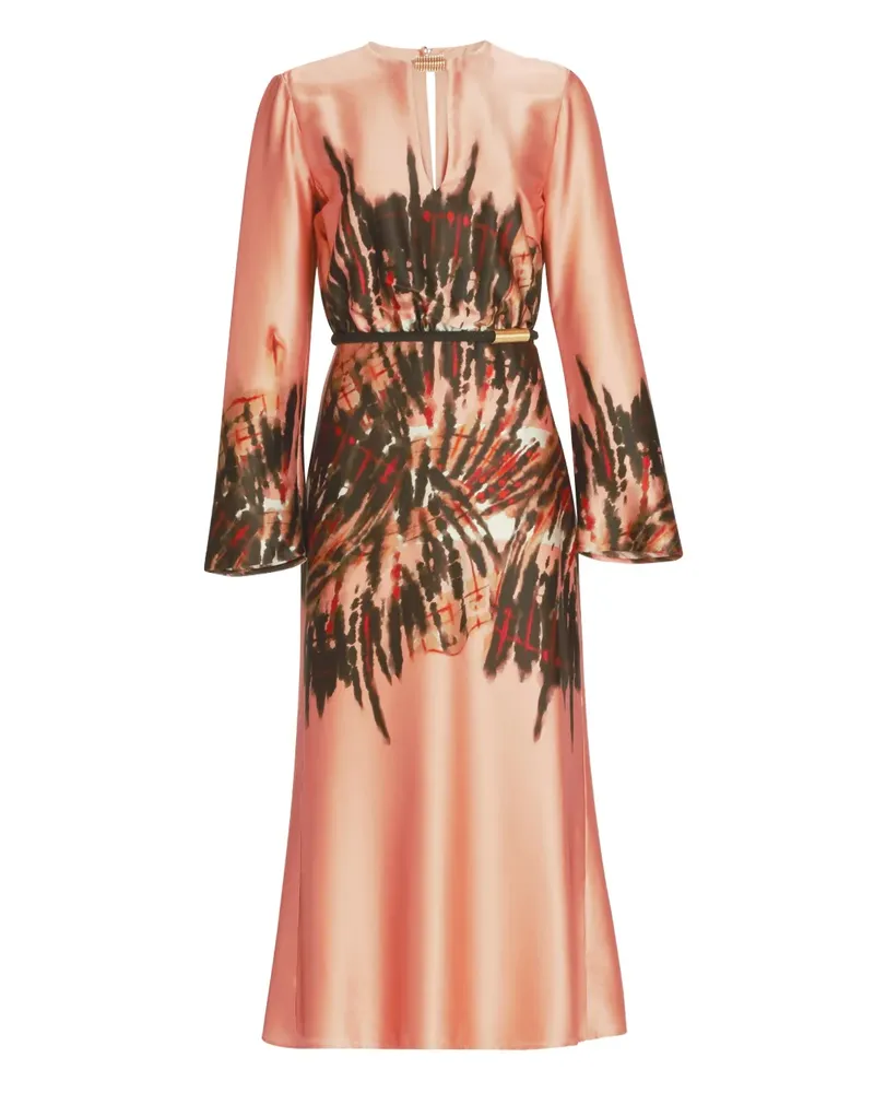 Silvia Tcherassi Pesaro Midikleid mit abstraktem Print - Rosa Rosa