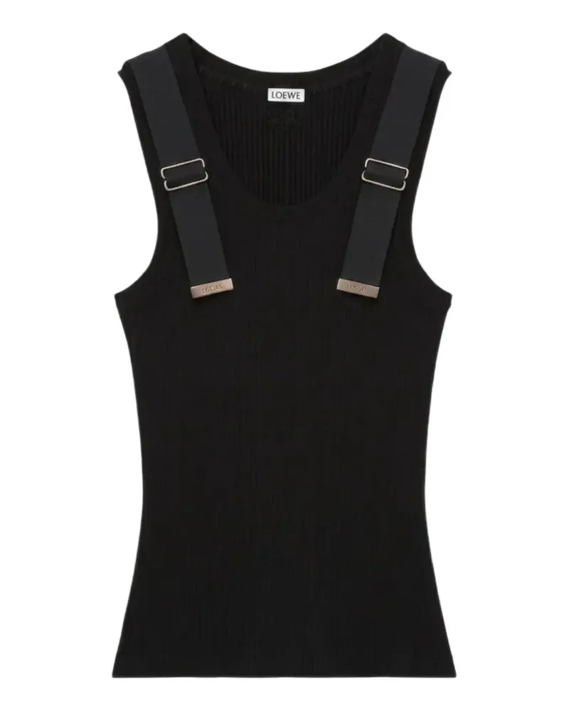 Loewe buckle-detail ribbed tank top - Schwarz Schwarz