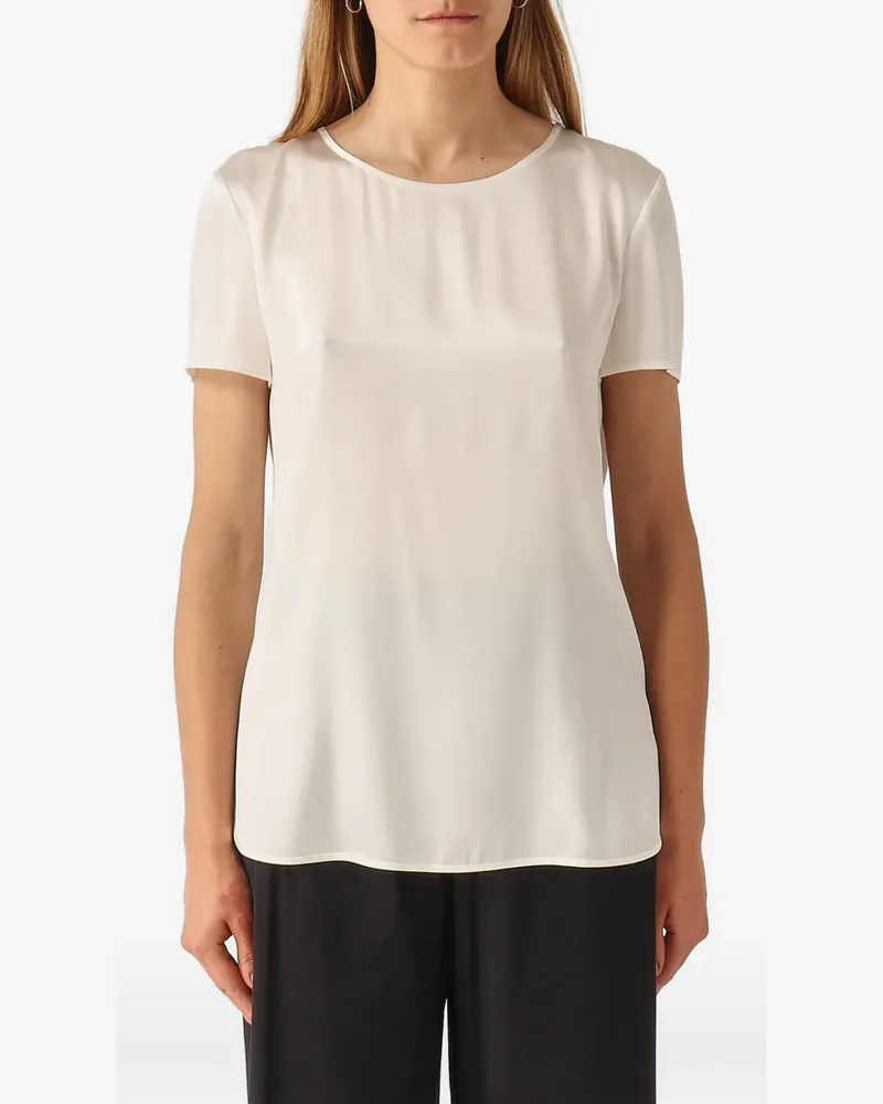 Max Mara satin-finish short-sleeve top - Nude Nude