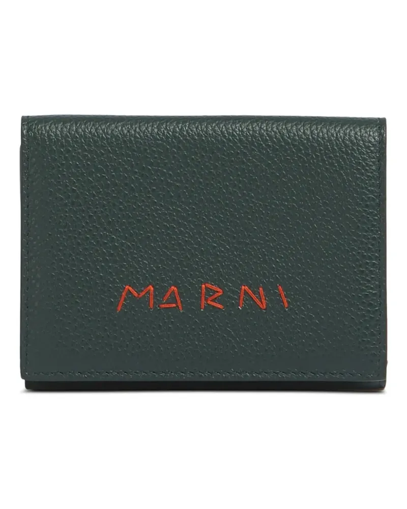 Marni Portemonnaie mit Logo - Grün Grün