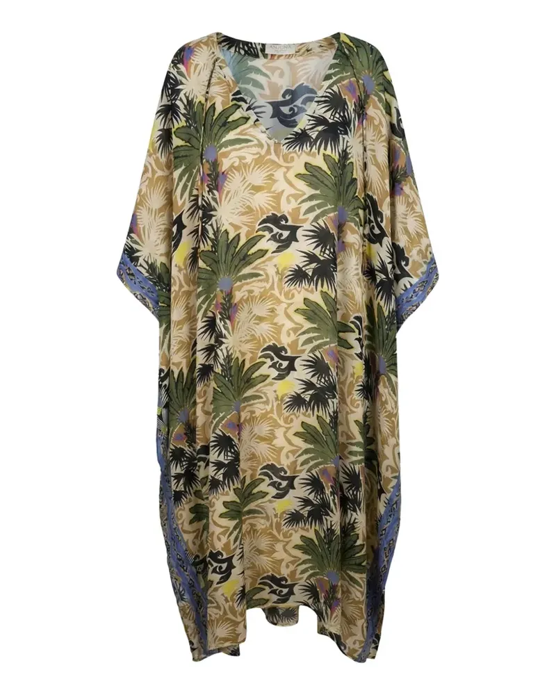 Anjuna floral-print poncho-style maxi dress - Nude Nude