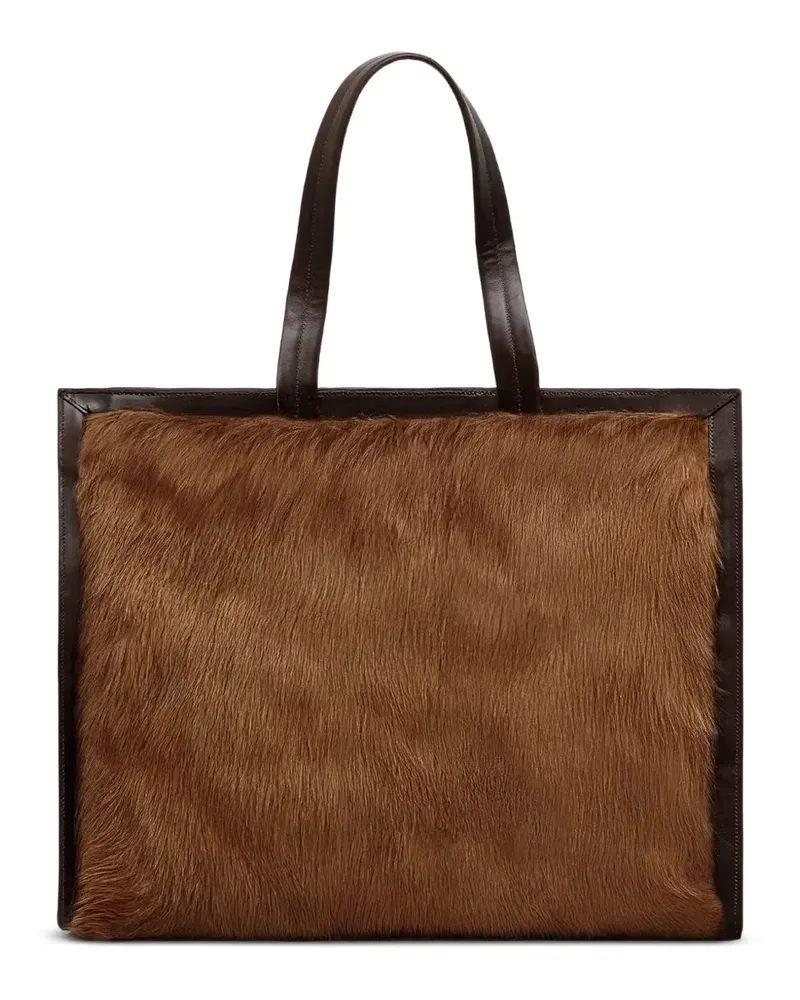 Andersson Bell Tote Bag mit Pelzeinsätzen - Braun Braun