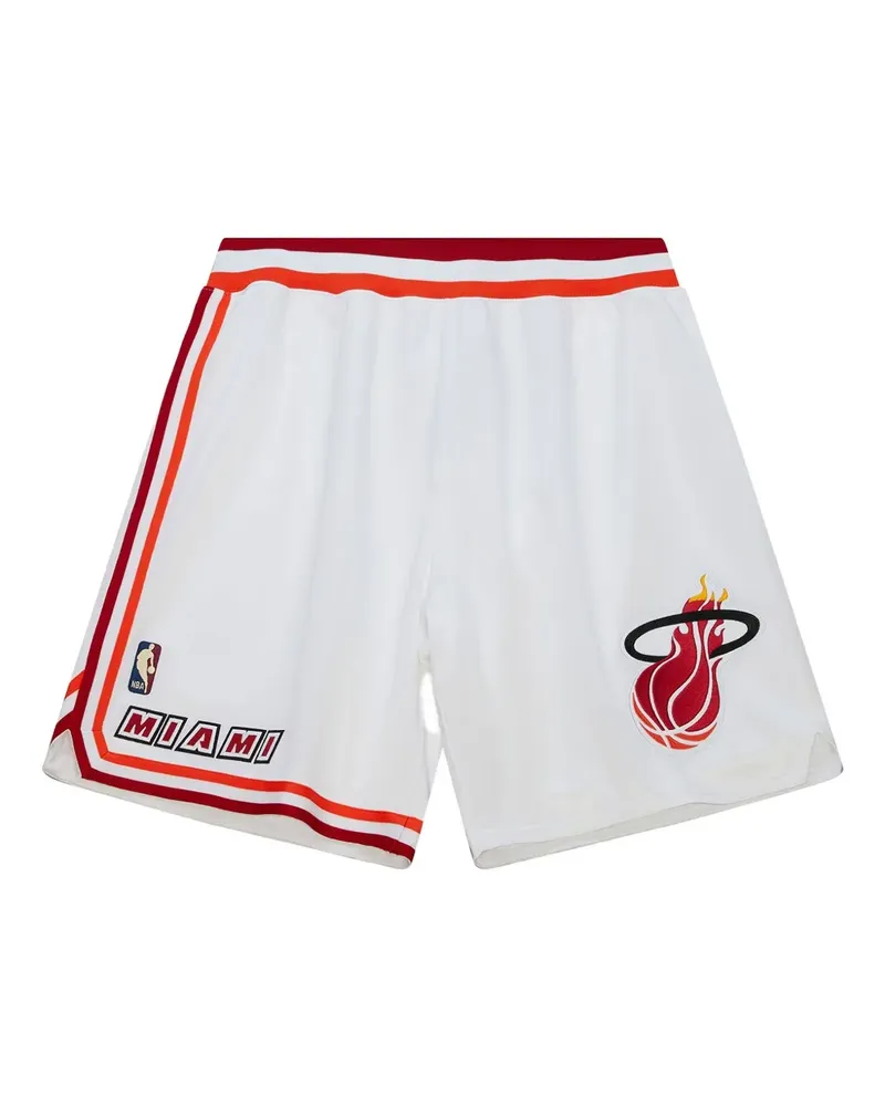Mitchell & Ness Miami Heat 1996-1997 Home Swingman Shorts - Weiß Weiß
