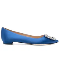 Manolo Blahnik Hangisi Ballerinas mit Schnalle Blau