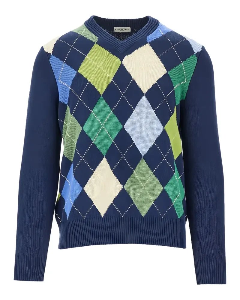 Ballantyne argyle-knit V-neck sweater - Blau Blau