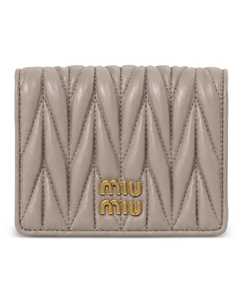 Miu Miu Portemonnaie aus Matelassé-Leder - Nude Nude