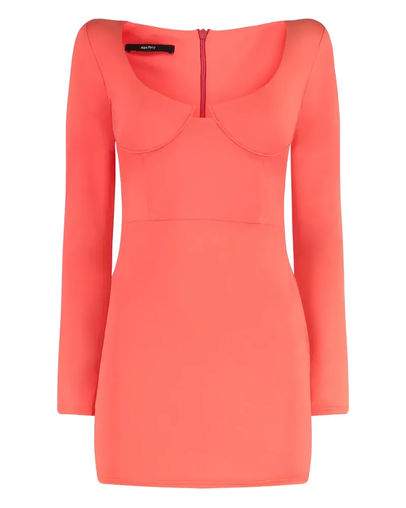 Alex Perry long-sleeve mini dress - Orange Orange