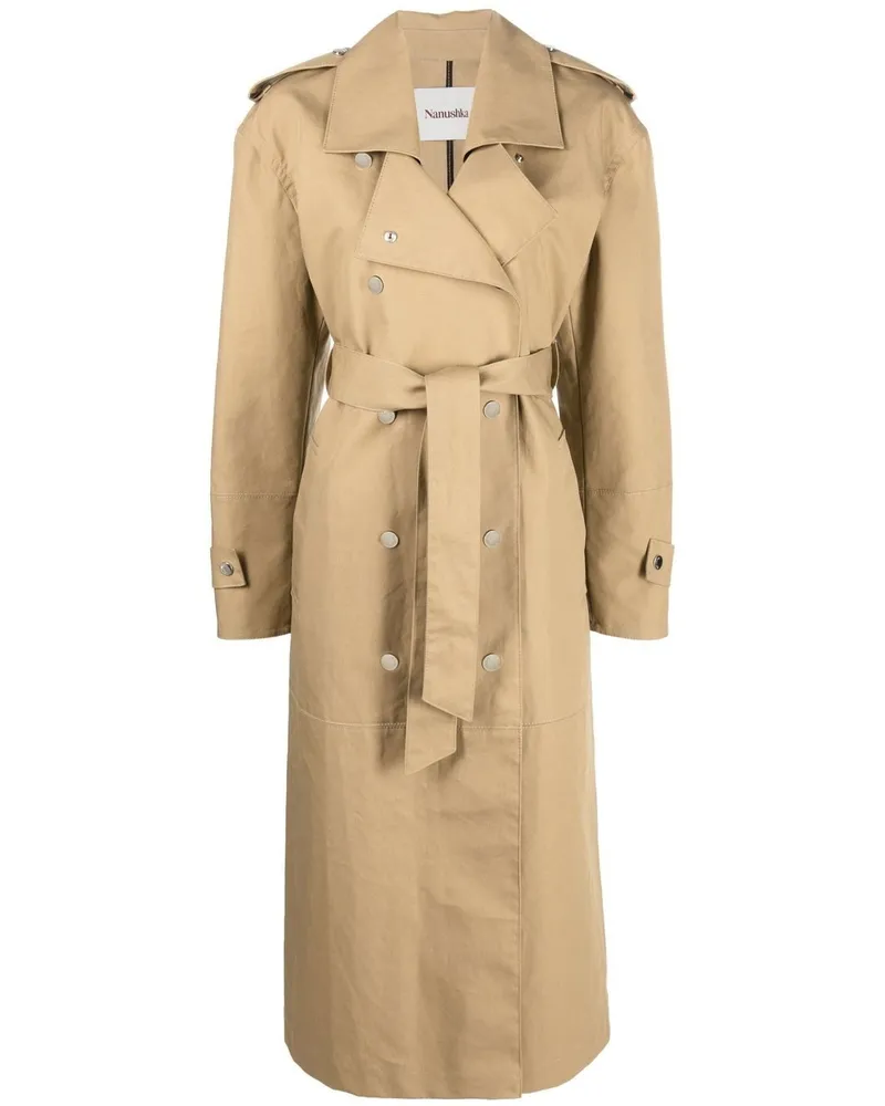 Nanushka Trenchcoat im Oversized-Look - Grün Grün