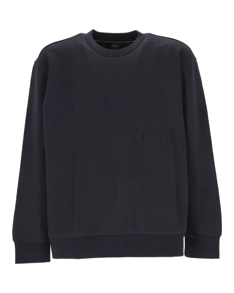 HUGO BOSS logo-patch sweater - Blau Blau