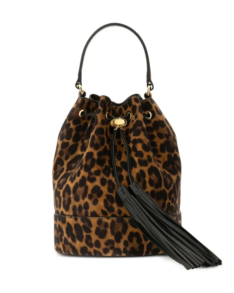Gianvito Rossi Sienna Beuteltasche mit Leoparden-Print - Braun Braun