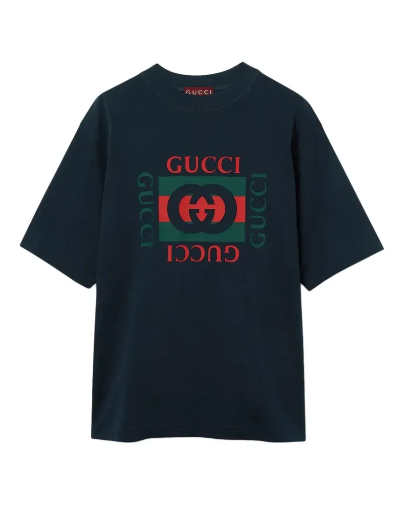 Gucci logo T-shirt - Blau Blau