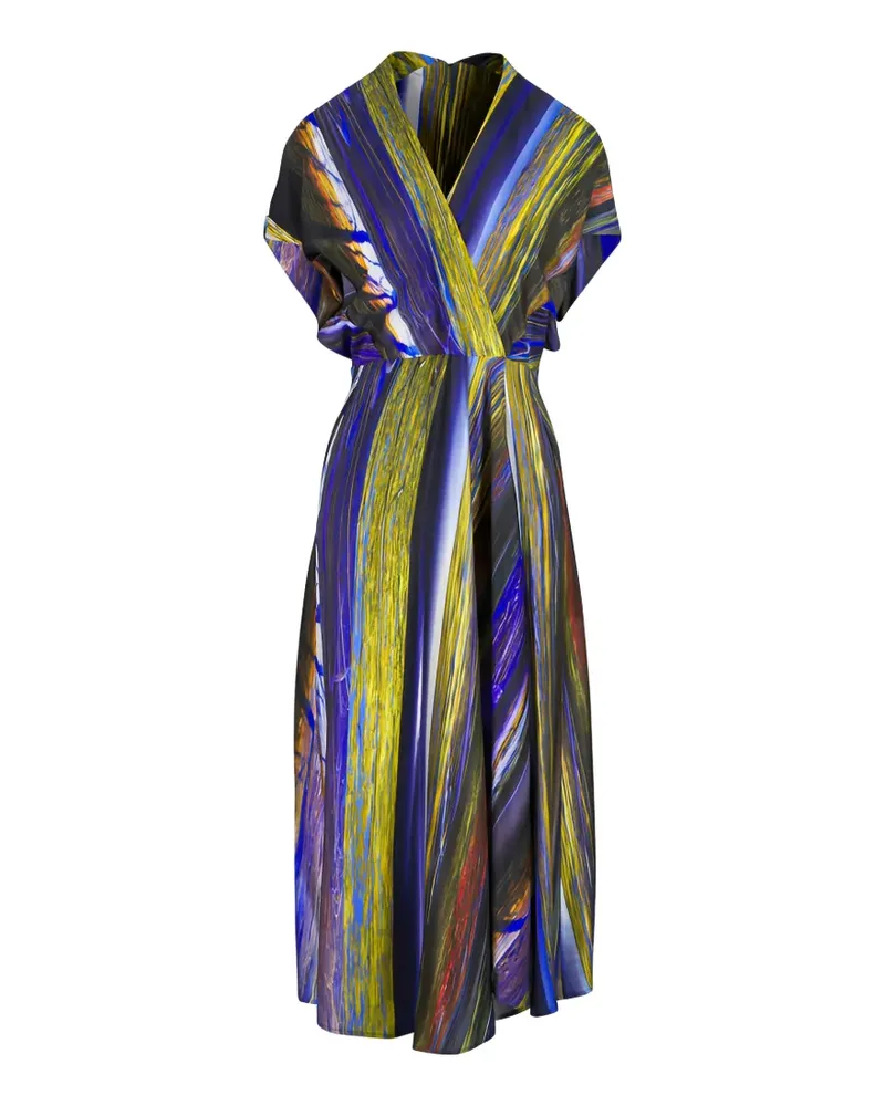 Zero + Maria Cornejo abstract-print wrap dress - Blau Blau