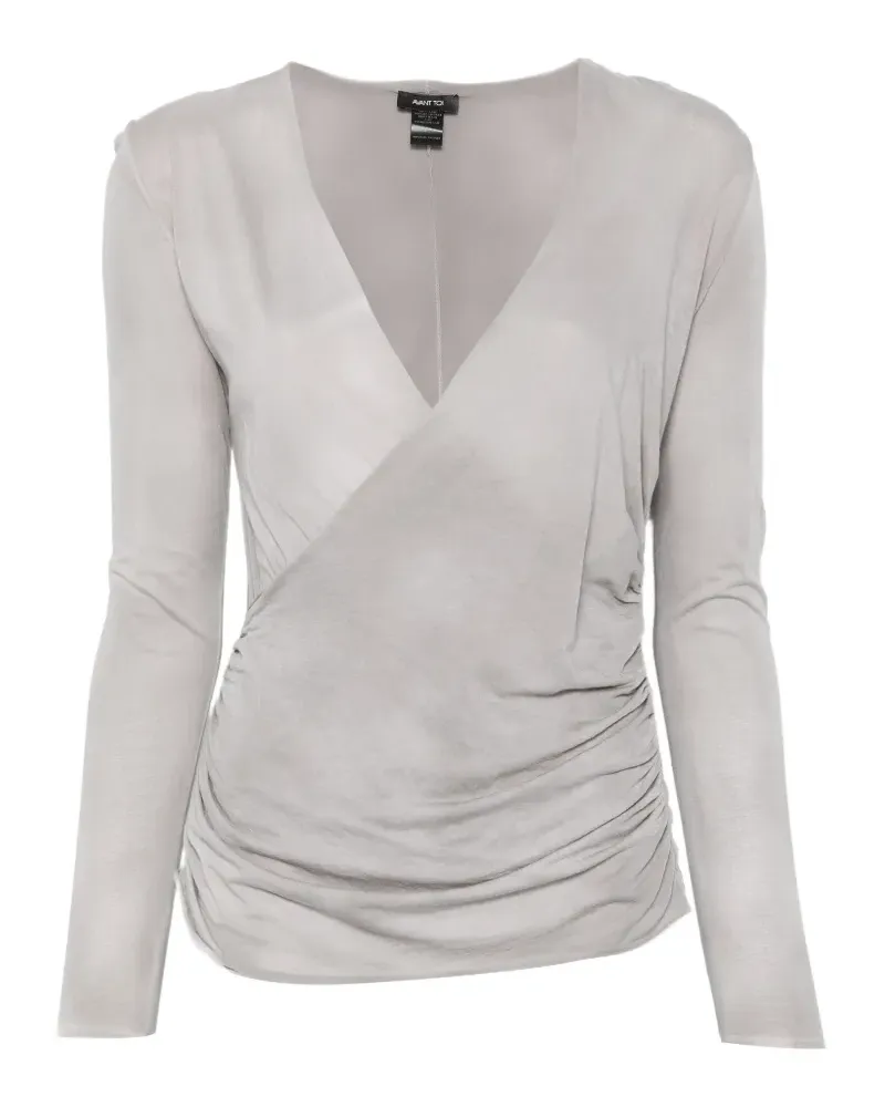 Avant Toi draped-detail blouse - Grau Grau