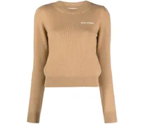 Pullover mit Logo-Stickerei - Nude