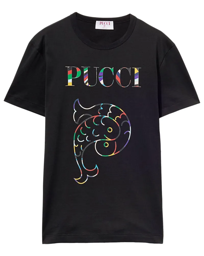 Emilio Pucci T-Shirt mit Logo-Print - Schwarz Schwarz