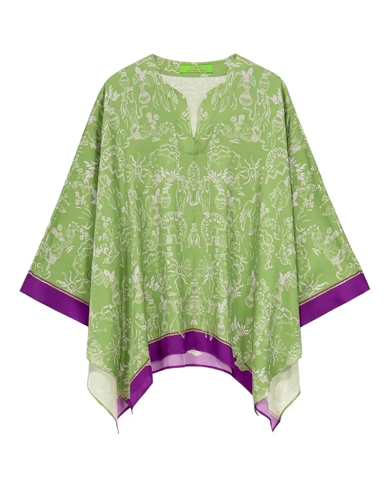 Shanghai Tang graphic-print tunic - Grün Grün