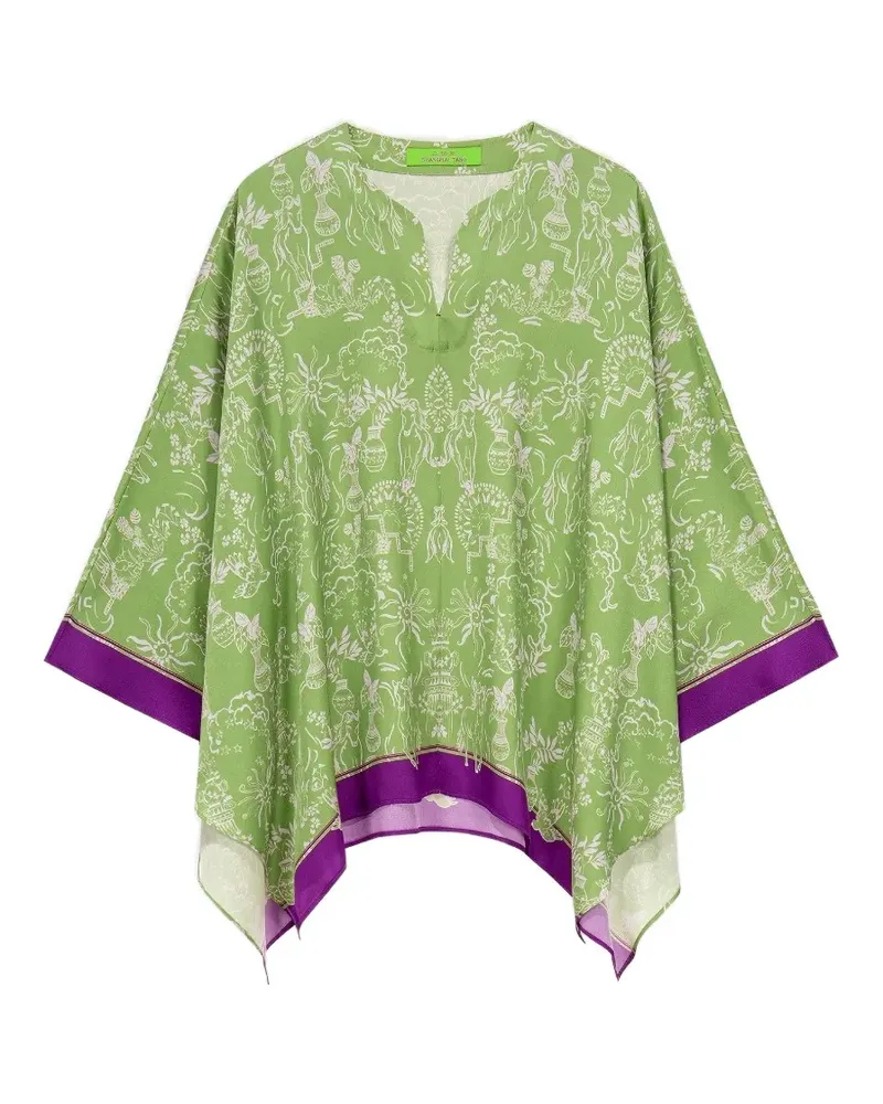 Shanghai Tang graphic-print tunic - Grün Grün