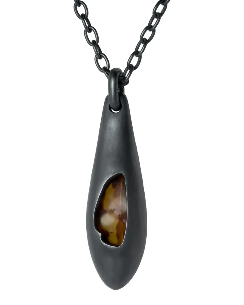 Parts Of Four Chrysalis Amber Halskette aus Sterlingsilber - Schwarz Schwarz
