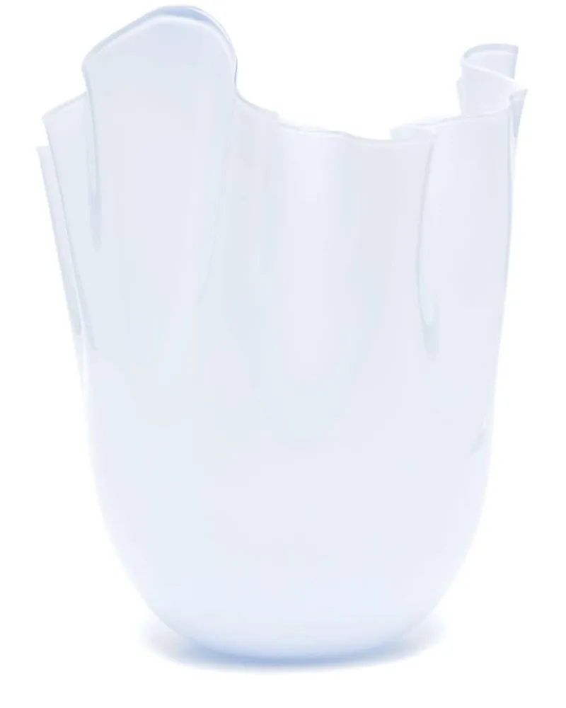 Venini Skulpturale Fazzoletto Vase (24cm Blau