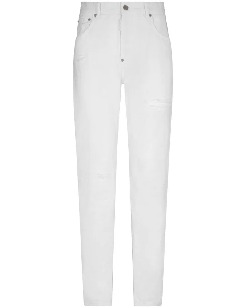 Dsquared2 White Bull Skinny-Jeans - Weiß Weiß