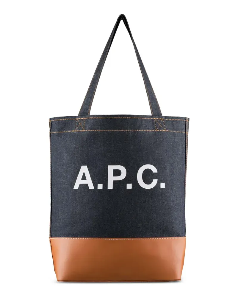 A.P.C. Axel Tote Bag mit Logo-Print - Blau Blau