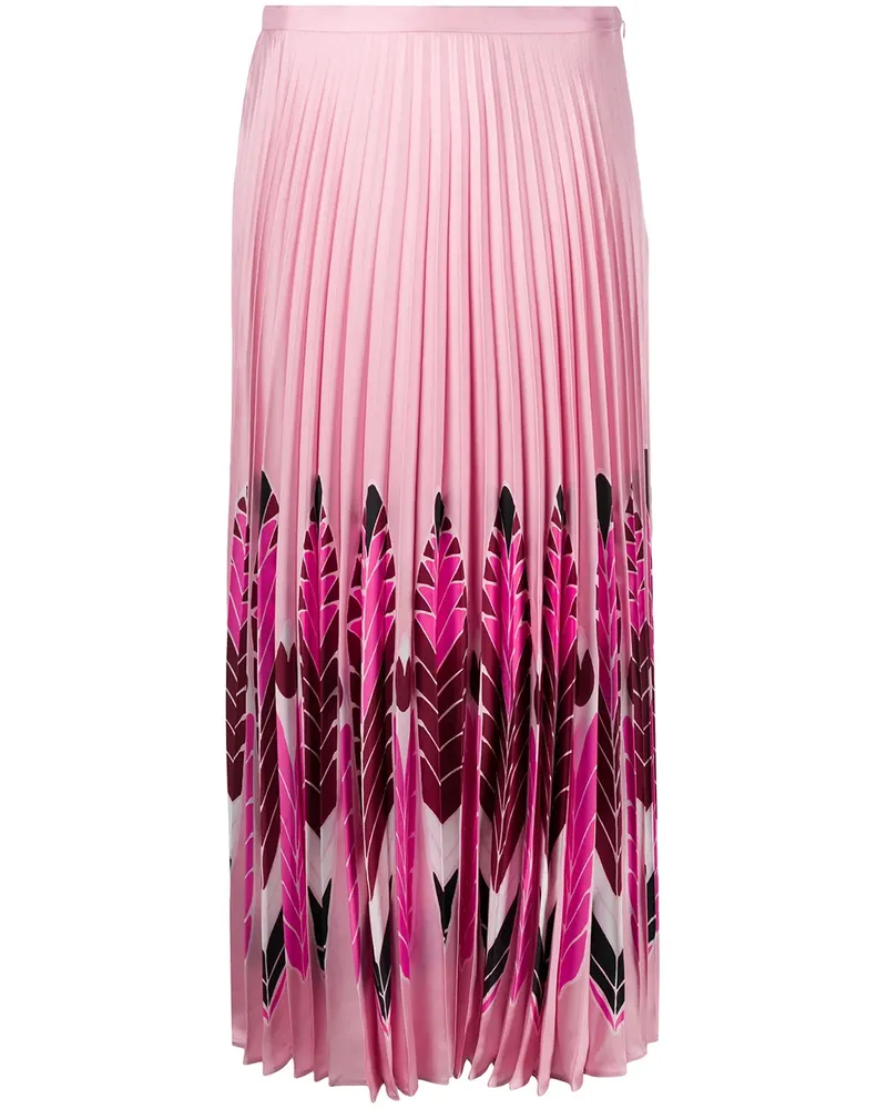Valentino Garavani Faltenrock mit Print - Rosa Rosa