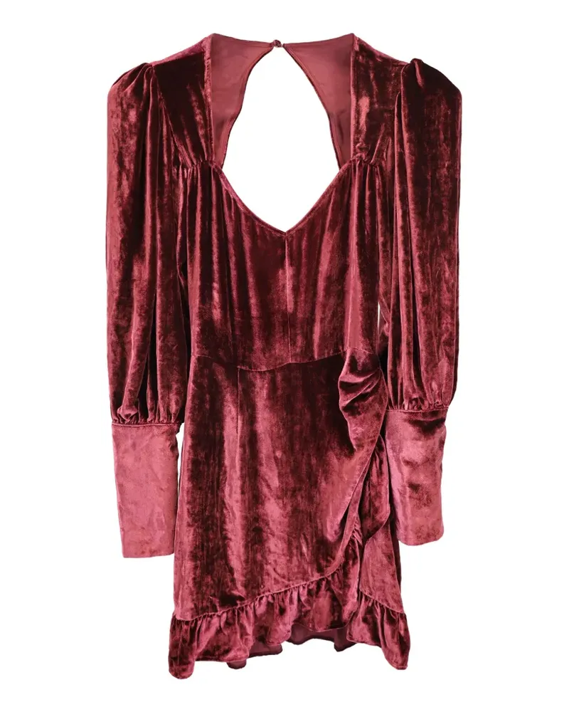 Reformation Fortune Wickelkleid aus Samt - Rot Rot