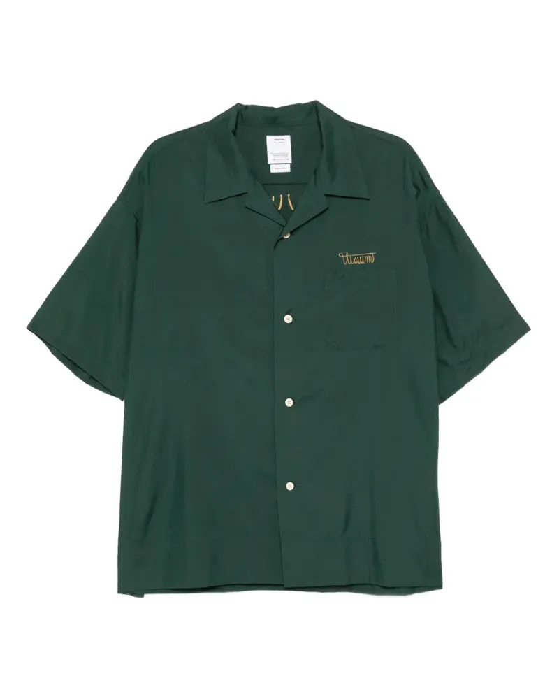 Visvim embroidered-logo short-sleeve shirt - Grün Grün