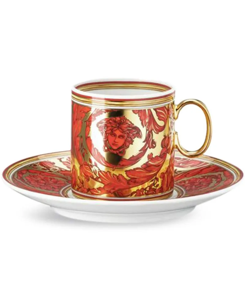 Versace Medusa Amplified Espressotasse mit Untersetzer - Rot Rot