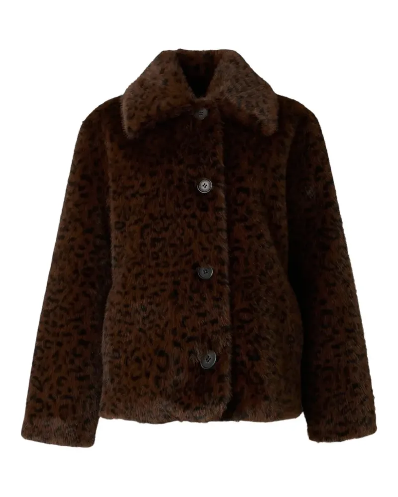 Vanessa Bruno Abrigo Jacke aus Faux Fur mit Leopardenprint - Braun Braun