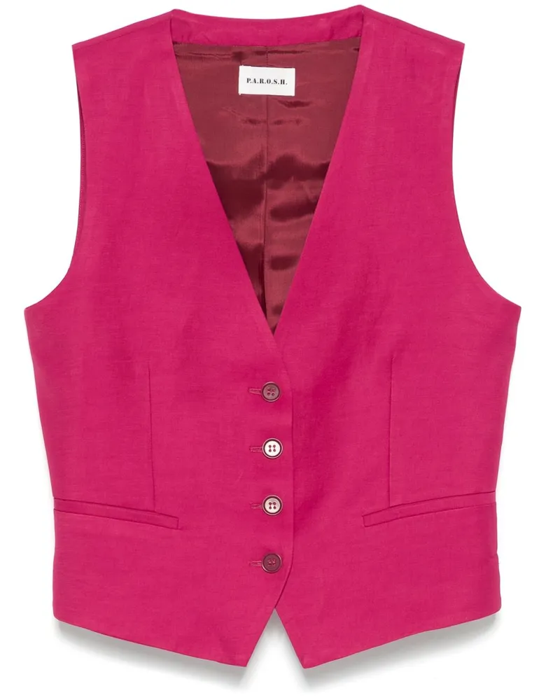 P.A.R.O.S.H. P.A.R.O H. Weste mit V-Ausschnitt - Rosa Rosa