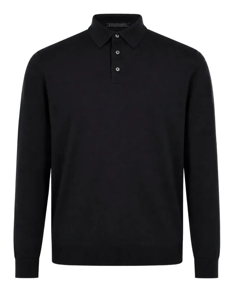 Kiton Langärmeliges Poloshirt - Grau Grau