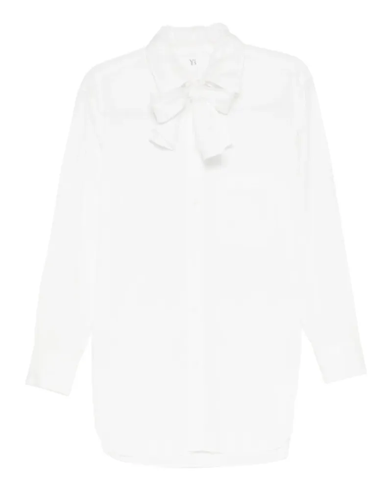Yohji Yamamoto bow-detail long-sleeve shirt - Weiß Weiß