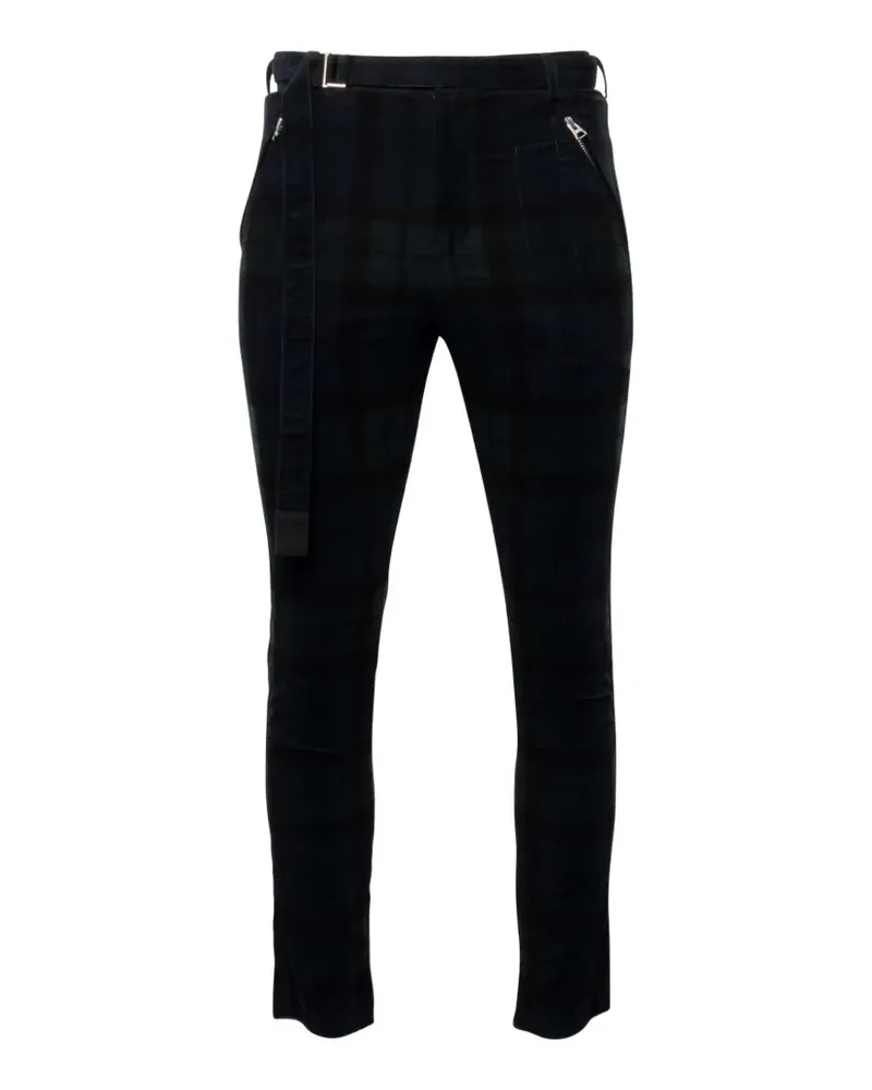 Sacai check corduroy trousers - Schwarz Schwarz