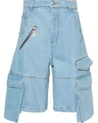 GCDS Jeans-Shorts mit Logo-Schild Blau