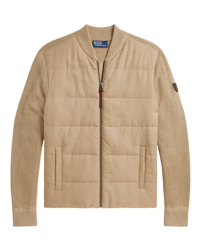 Ralph Lauren Gerippter Cardigan mit gestepptem Einsatz - Nude Nude