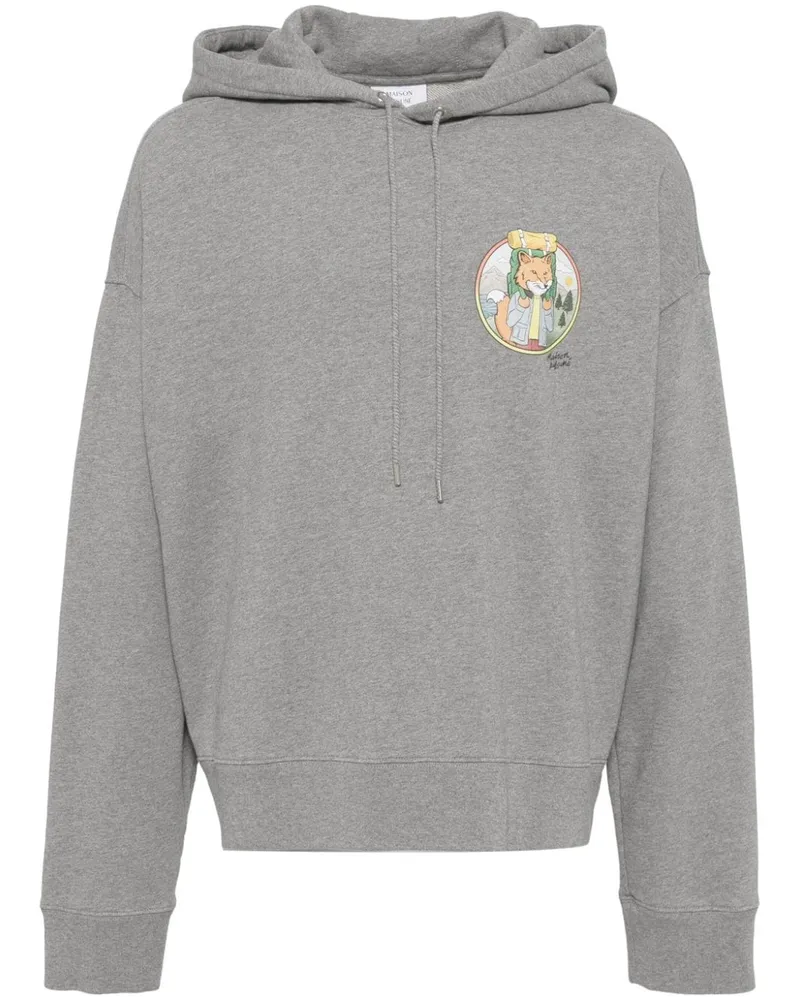 Kitsuné Rambling Fox Oversized-Hoodie - Grau Grau