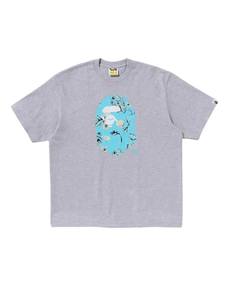 BAPE Ape Head T-Shirt mit Urlaubsmuster - Grau Grau