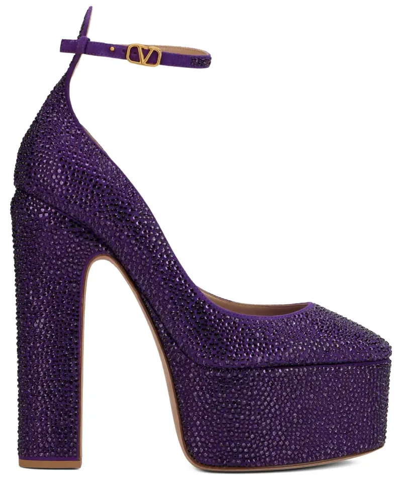 Valentino Garavani Tan-Go Pumps mit Kristallen 155mm - Violett Violett