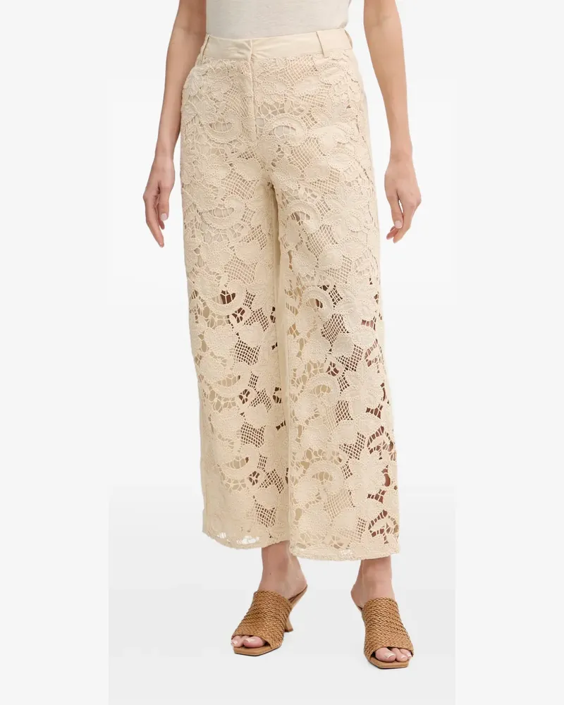 Sisley Cropped-Hose aus Guipure-Spitze - Nude Nude