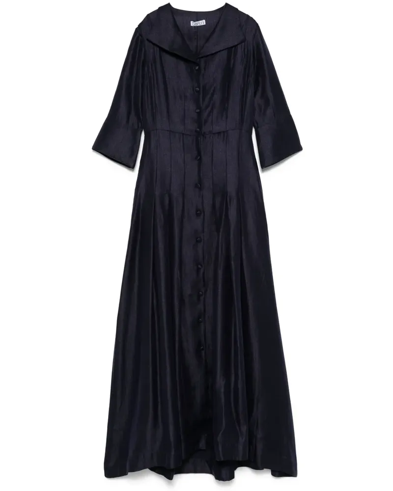 Baruni Maxikleid im Metallic-Look - Blau Blau