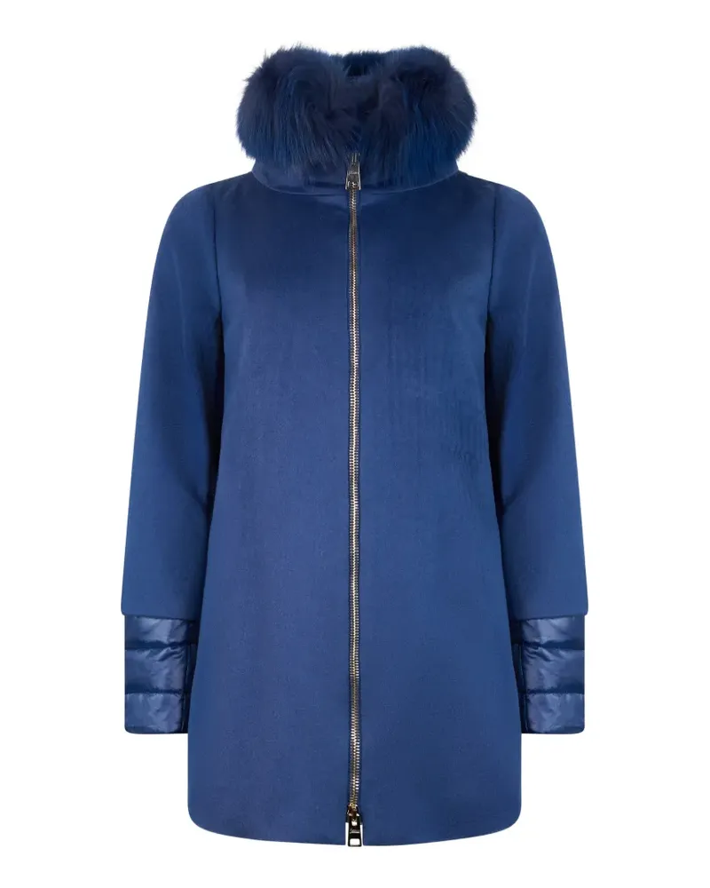 Herno Kapuzenjacke mit Faux Fur - Blau Blau