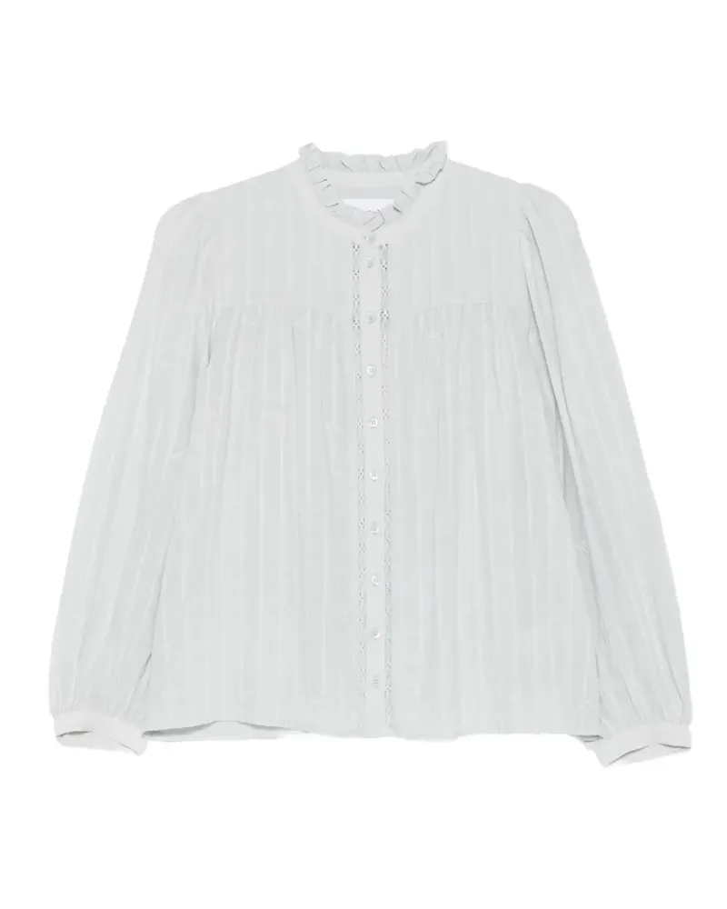 ba&sh Bestickte Melody Bluse mit Rüschen - Weiß Weiß