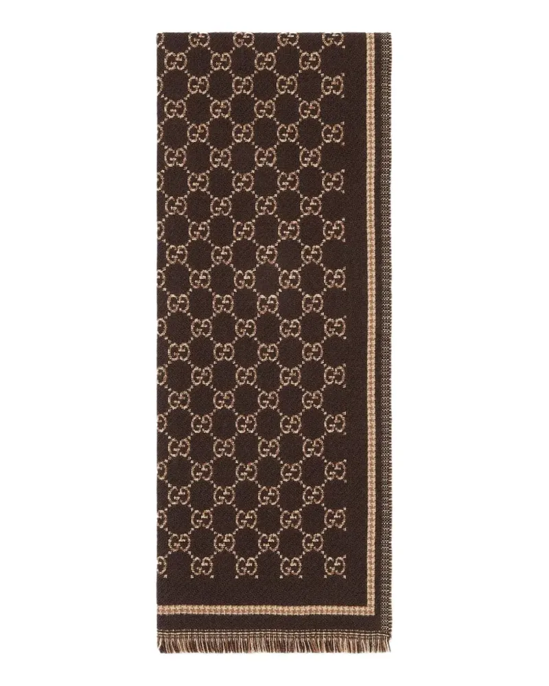 Gucci Schal mit GG-Jacquardmuster - Braun Braun