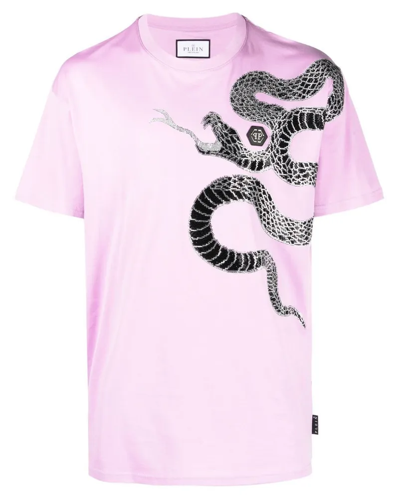 Philipp Plein T-Shirt mit verziertem Schlangen-Print - Nude Nude