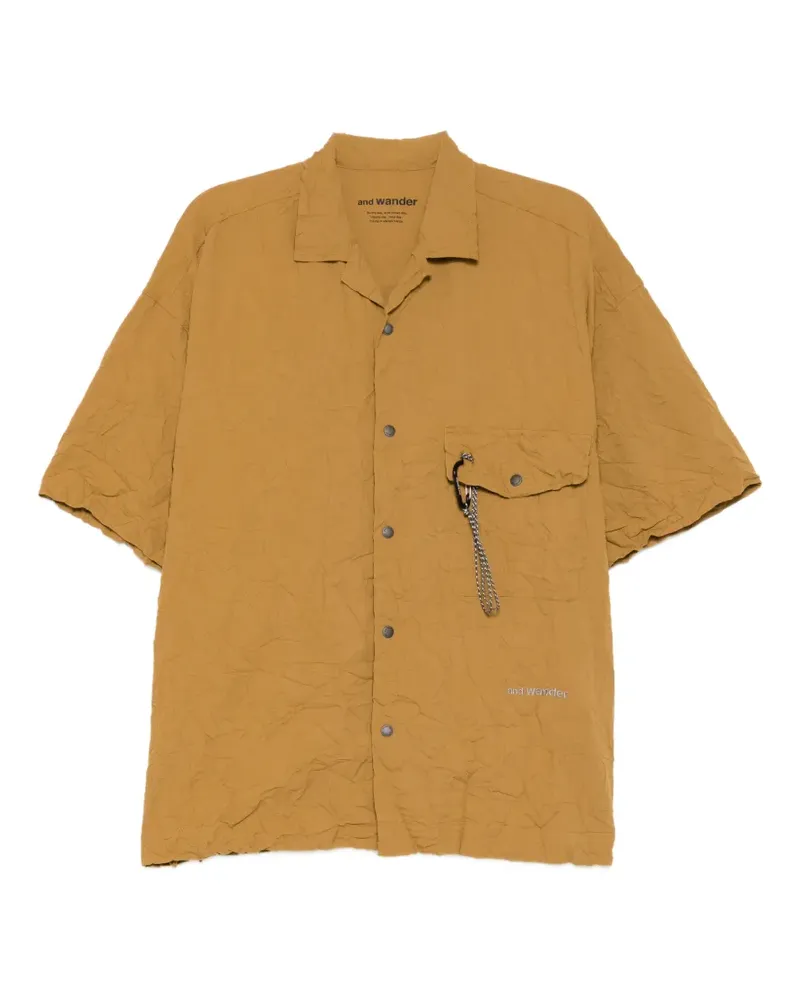 and wander washer pleated short-sleeve shirt - Gelb Gelb